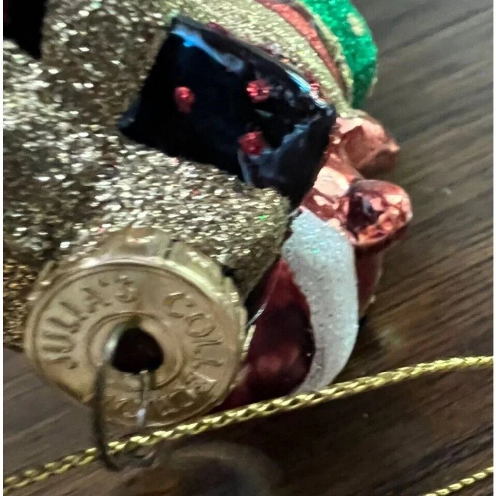 Large Blown Glass Christmas Ornament Teddy Bear Stocking Candy Cane julia's